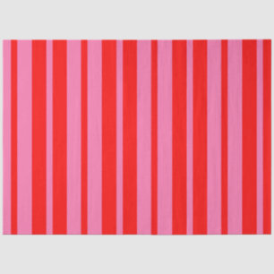 Papier Mousseline Design Motif rouge rose élégant rayures
