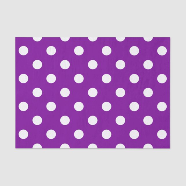 Papier Mousseline Design Pois violet blanc (Recto)