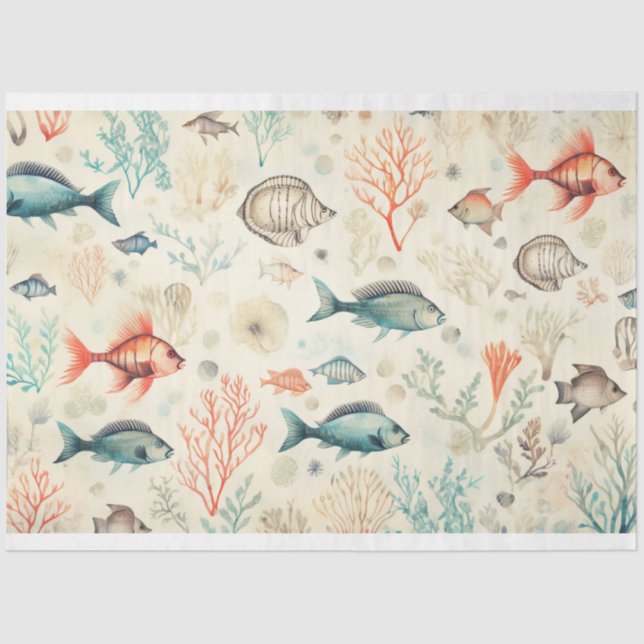 Papier Mousseline Design Sea Series 5 (Recto)