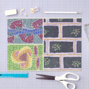 Papier Mousseline Designs floraux vintages Émile-Allain Séguy