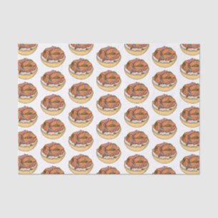 Papier Mousseline dessin animé de bagel saumon