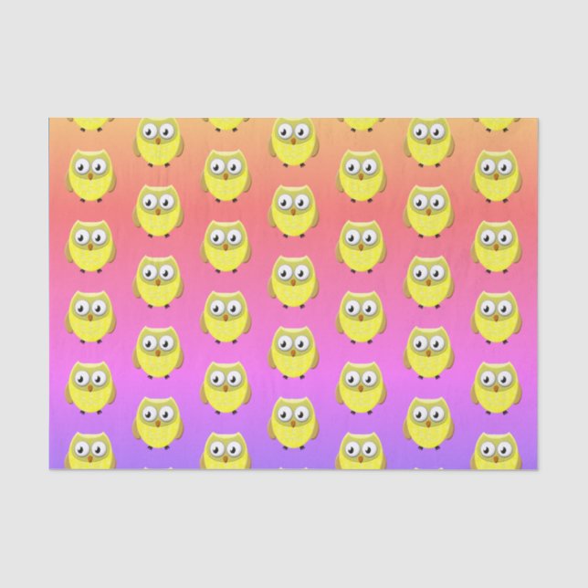 Papier Mousseline Dessin de bébé hibou (Recto)