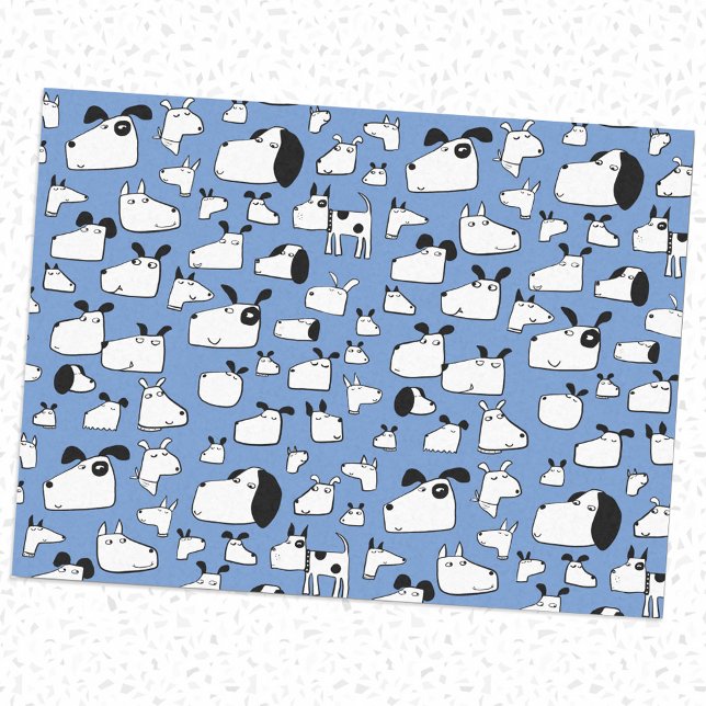 Papier Mousseline Dessin de dessin bleu chien (Créateur téléchargé)