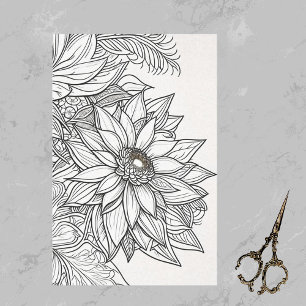 Papier Mousseline Dessin de ligne complexe de Noël Poinsettia