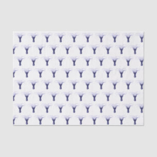 Papier Mousseline Dessin de Pieuvre Stylisé Vintage Tête en Bas Bleu