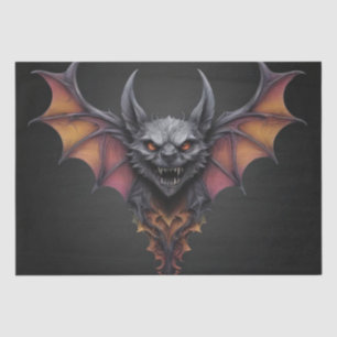 Papier Mousseline Dessin d'encre de chauve-souris effrayant, papier