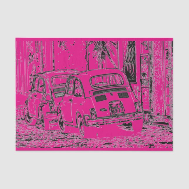 Papier Mousseline Dessin humoristique cool rose-chaud choquant petit (Recto)