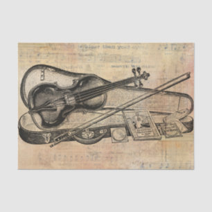 Papier Mousseline Dessin vintage De Violon Sur La Découpage De Musiq