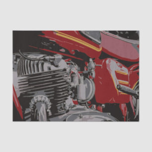 Papier Mousseline Détail de la moto rouge