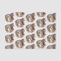 Deux beaux chevaux Western Boho Motif