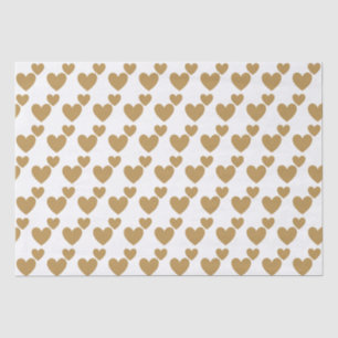 Papier Mousseline Deux Coeurs de Mariage d'or