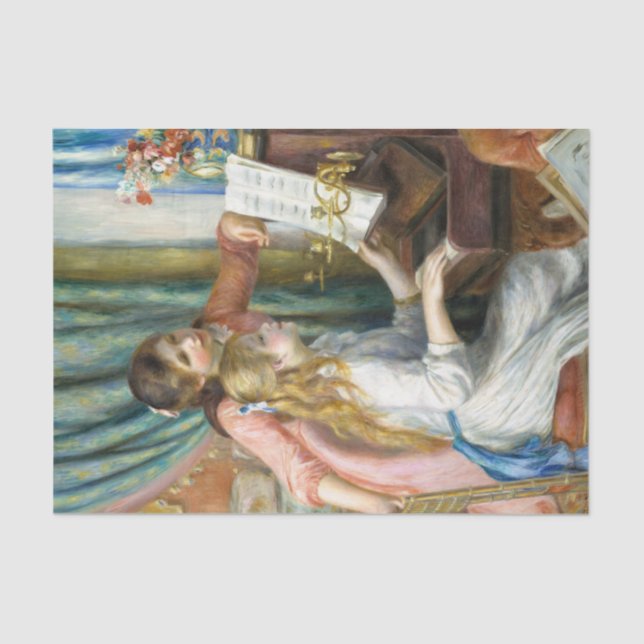 Papier Mousseline Deux jeunes filles au piano par Auguste Renoir Art (Recto)