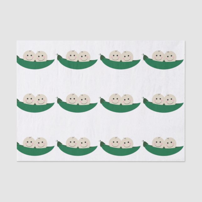 Papier Mousseline Deux pois dans une cosse jumelle le bébé (Recto)