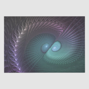 Papier Mousseline Deux spirales colorées Art Abstrait Fractal modern