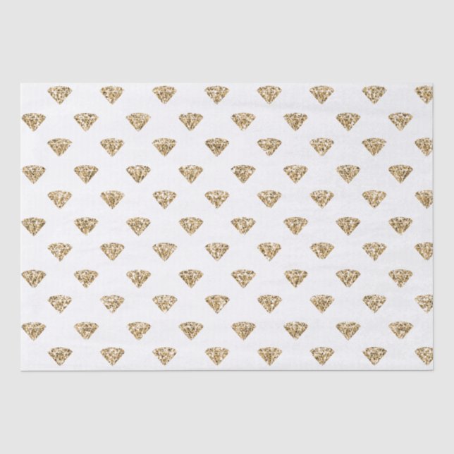 Papier Mousseline Diamants de Parties scintillant d'or (Recto)