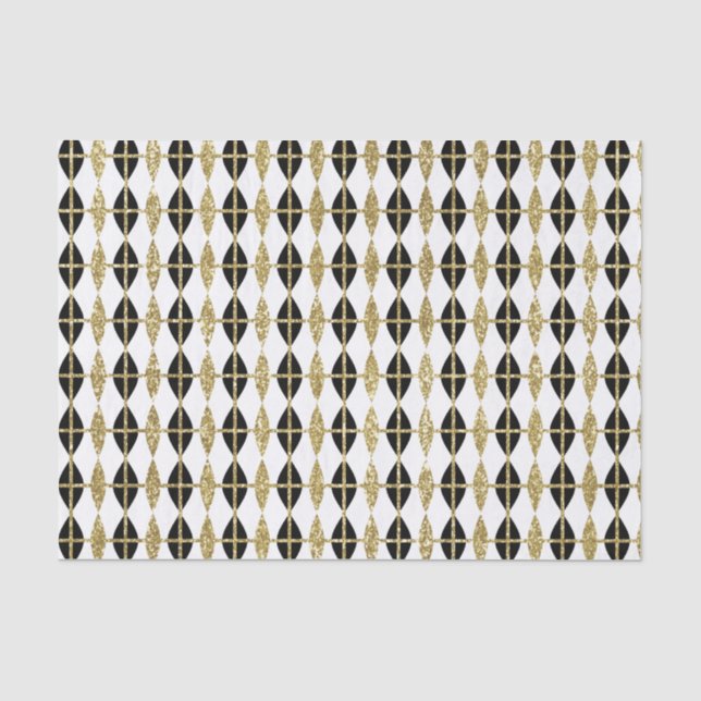 Papier Mousseline Diamants et Grille Or (Recto)