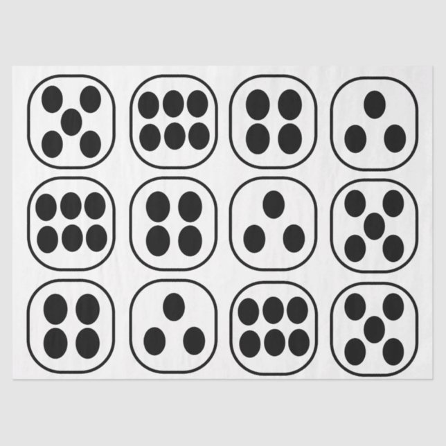 Papier Mousseline Dice Roll fête d'anniversaire (Recto)