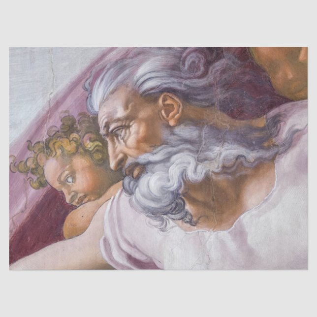 Papier Mousseline Dieu le Père, Chapelle Sixtine par Michel-Ange (Recto)