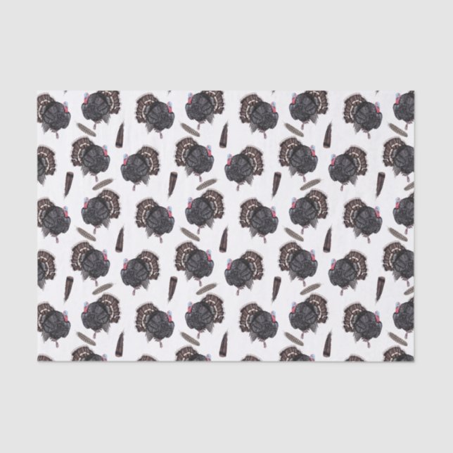 Papier Mousseline Dindons et plumes - Livre blanc (Recto)