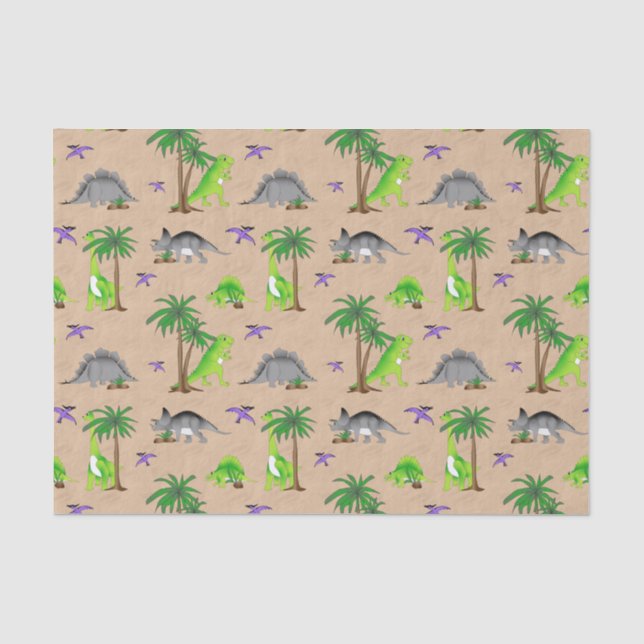 Papier Mousseline Dinosaur Land Cute Dino (Recto)