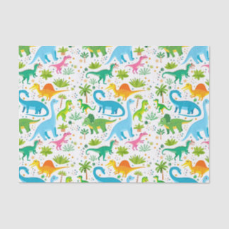 Papier Mousseline Dinosaure coloré Motif sans joint, Dinosaur Seaml