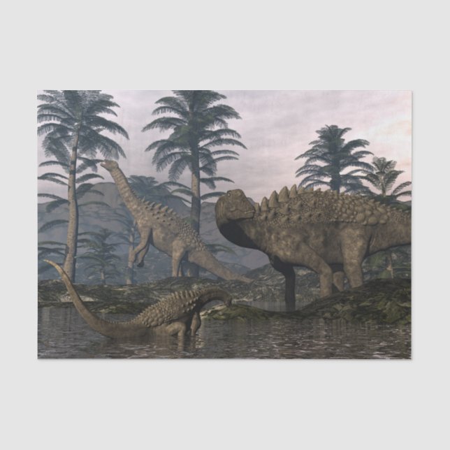 Papier Mousseline Dinosaures d'Ampelosaurus (Recto)