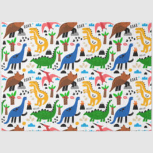 Papier Mousseline Dinosaures motif transparent 