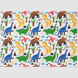 Papier Mousseline Dinosaures motif transparent