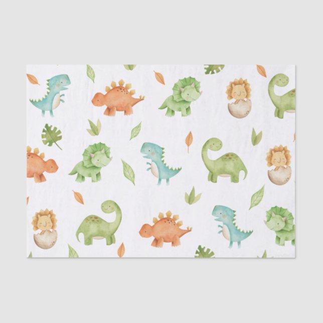 Papier Mousseline Dinosaures T-Rex Découpage sympathique (Recto)