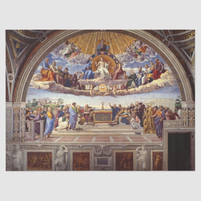 Papier Mousseline Disputation du Saint Sacrement par Raphael (Recto)