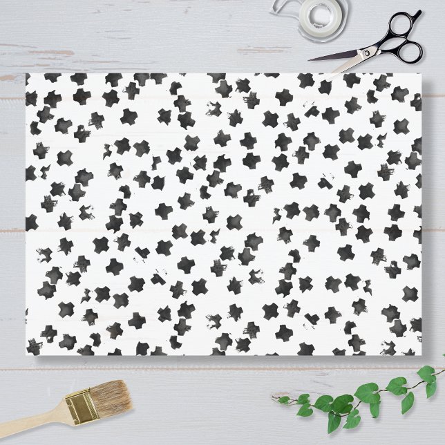 Papier Mousseline Distressed Black Cross Tissue Paper (Créateur téléchargé)