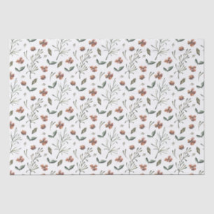 Papier Mousseline Ditsy Woodsy Sienna Floral de Dogwood Brown et Ros