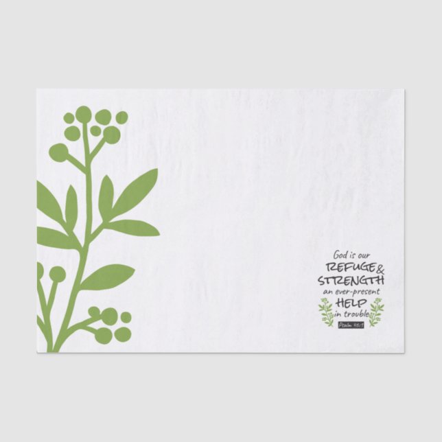 Papier Mousseline Divine Refuge - Psaume 46:1 pour le Confort Spirit (Recto)