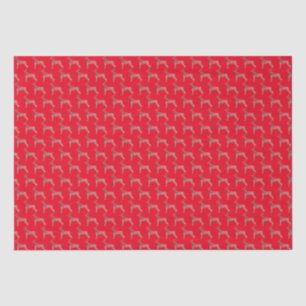 Papier Mousseline Doberman Pinscher Chien de Noël Silhouette Rouge