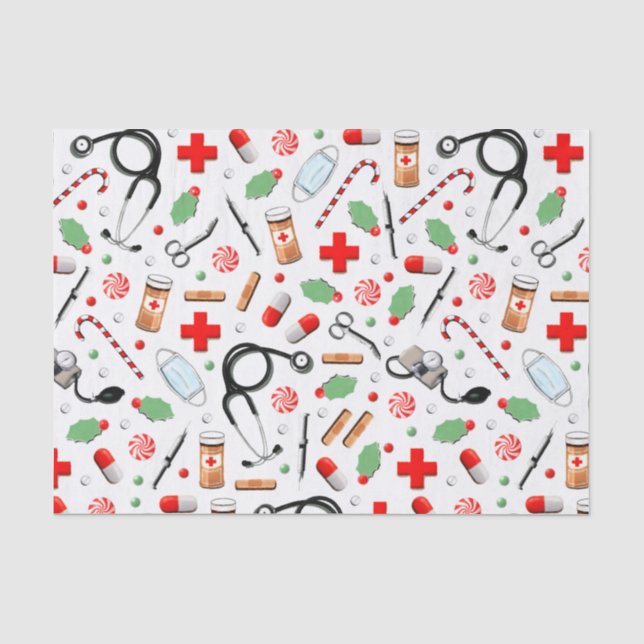 Papier Mousseline Docteur Noël vacances Tissue P (Recto)
