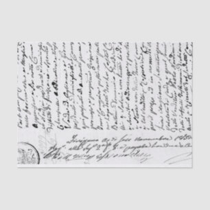 Papier Mousseline Document manuscrit vintage