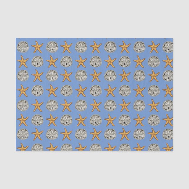 Papier Mousseline Dollar de poisson étoilé et de sable (Recto)
