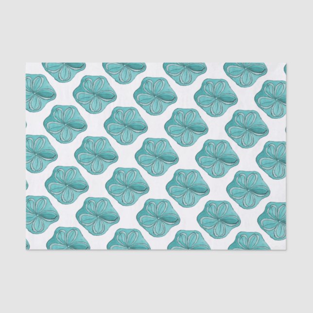 Papier Mousseline Dollar de sable bleu (Recto)