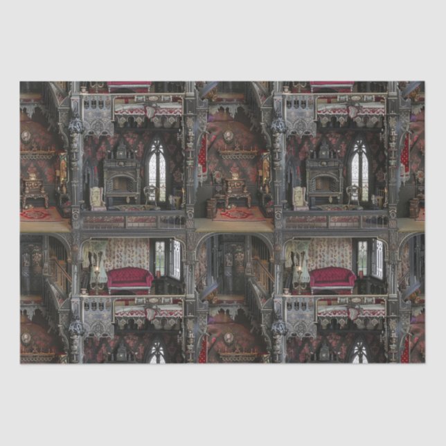 Papier Mousseline Dollshouse victorienne gothique hantée avec poupée (Recto)