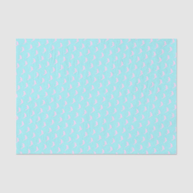 Papier Mousseline Dolphin simple propre marine fraîche aqua rose (Recto)