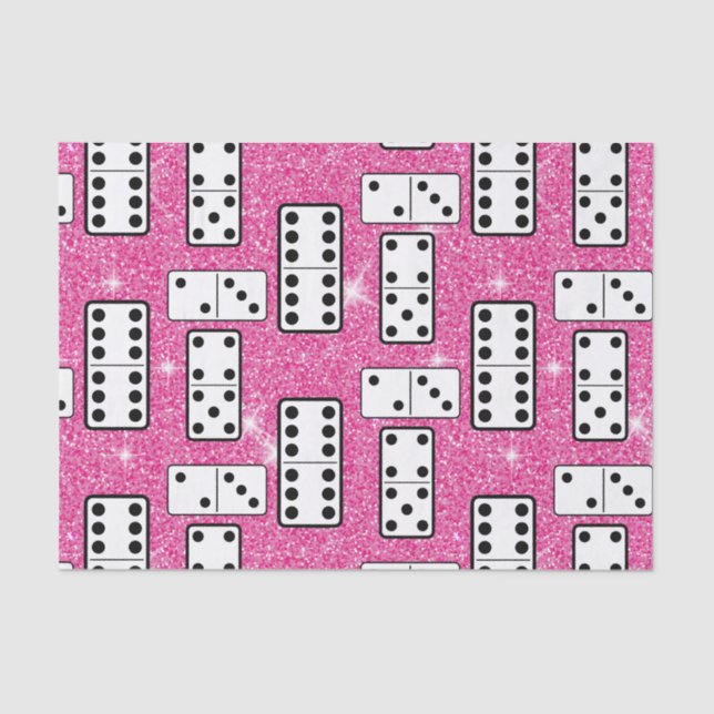Papier Mousseline Domino Pieces Dominoes Parties scintillant de jeu  (Recto)