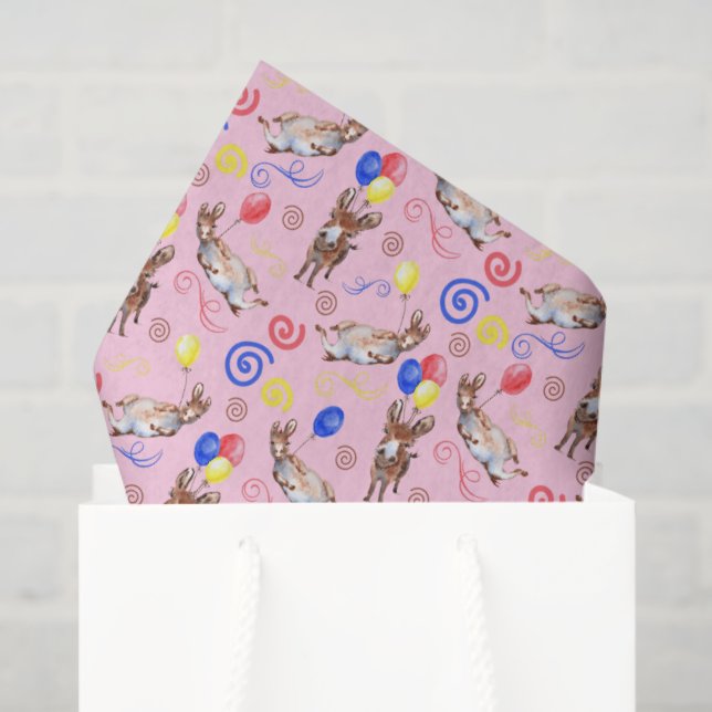 Papier Mousseline Donkey Tissue Paper in Pink (Sac cadeau)