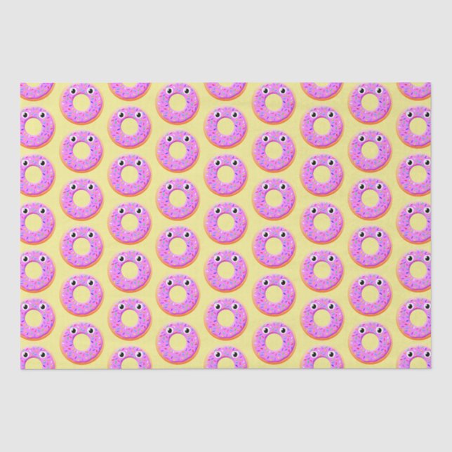 Papier Mousseline Donut Avec Les Yeux Et Saupoudrer Motif Dessin (Recto)