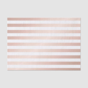 Papier Mousseline doré rose et rayures blanches, motif moderne, tend