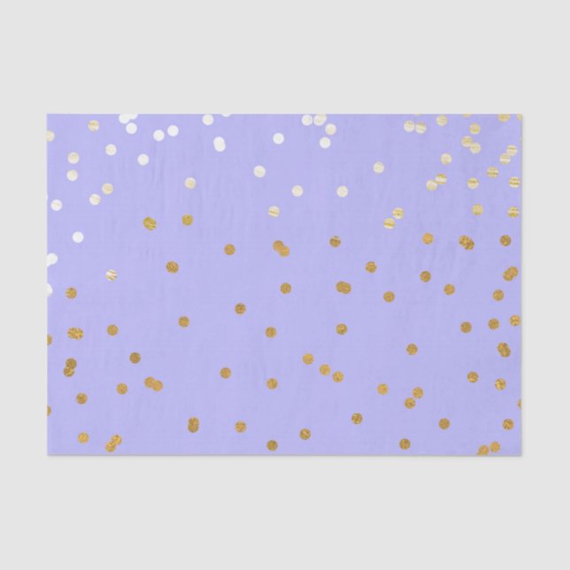 Papier Mousseline Dots Confetti Purple & Or Glam Glamor Moderne (Recto)