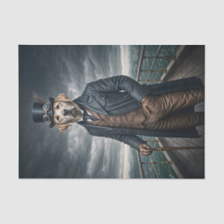 Papier Mousseline Double Elegant Victorian Steampunk Lab Chien Art