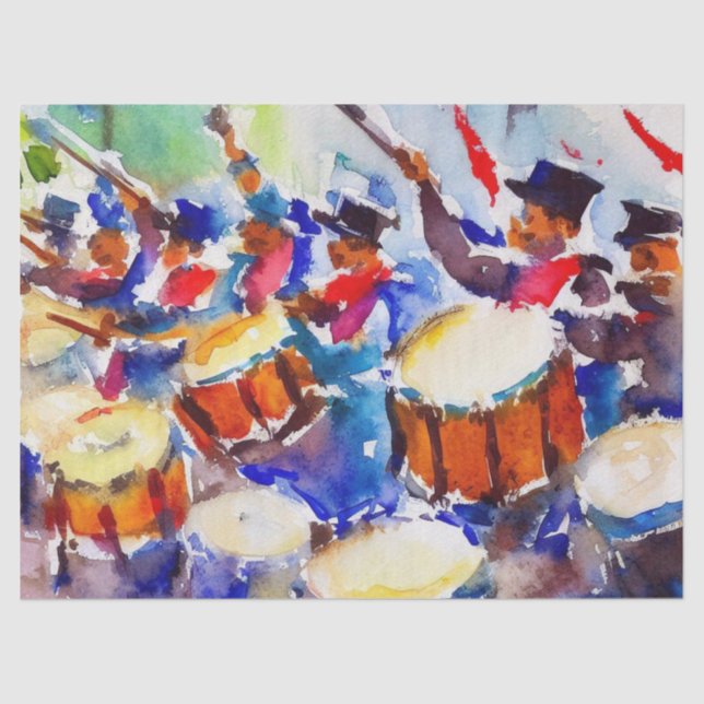 Papier Mousseline Douze jours de Noël : Drummers Drumming (D), (Recto)
