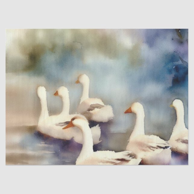 Papier Mousseline Douze jours de Noël : Oies A-Laying, (B), (Recto)