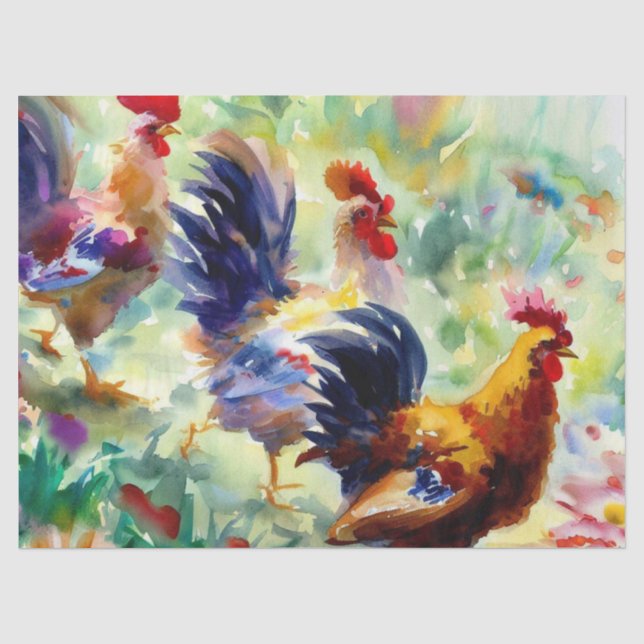 Papier Mousseline Douze jours de Noël : Poules françaises (B), (Recto)