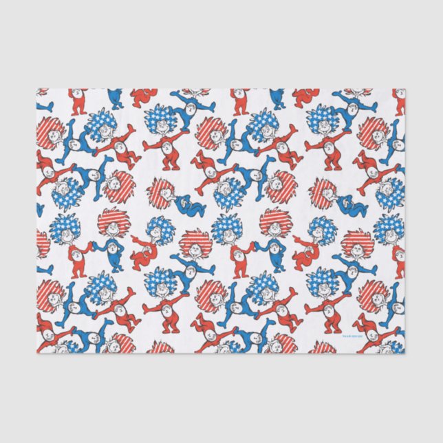 Papier Mousseline Dr Seuss | Chose Une Chose Deux Motifs du drapeau  (Recto)